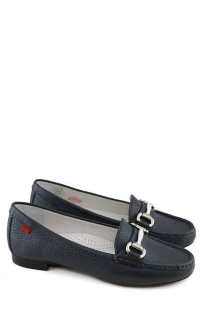 Shop Marc Joseph New York Grand Street Loafer In Navy Pearlized Grainy