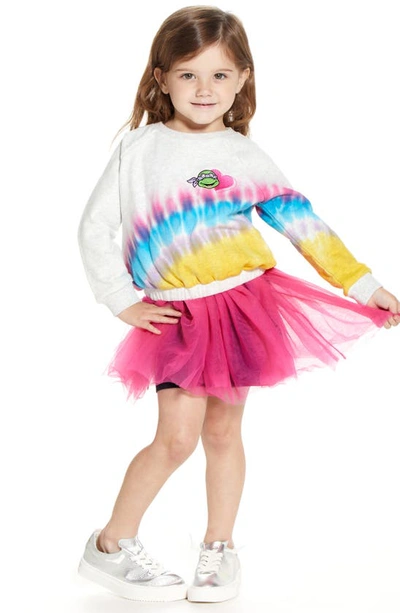 Shop Andy & Evan X Teenage Mutant Ninja Turtles® Sweatshirt & Tutu Tank Dress Set In Pink Multi