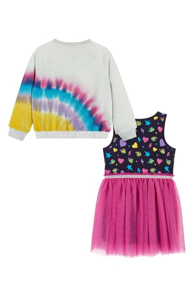 Shop Andy & Evan X Teenage Mutant Ninja Turtles® Sweatshirt & Tutu Tank Dress Set In Pink Multi