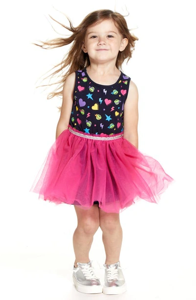 Shop Andy & Evan X Teenage Mutant Ninja Turtles® Sweatshirt & Tutu Tank Dress Set In Pink Multi