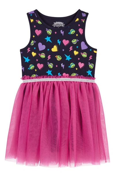 Shop Andy & Evan X Teenage Mutant Ninja Turtles® Sweatshirt & Tutu Tank Dress Set In Pink Multi