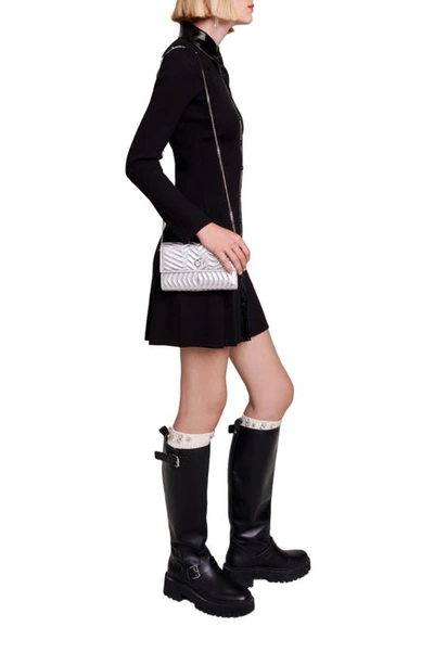 Shop Maje Long Sleeve Knit Minidress In Black