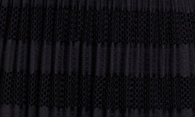 Shop Maje Openwork Knit Inset Long Sleeve Minidress In Black