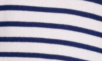 Shop Maje Stripe Cashmere Sweater In Navy / Ecru