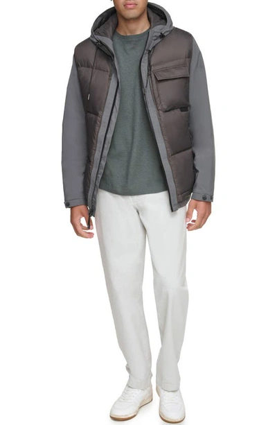 Shop Andrew Marc Paxos Water Resistant Quilted Down Jacket In Slate
