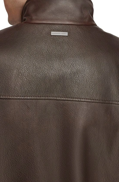 Shop Andrew Marc Lindley Leather Jacket In Chocolate