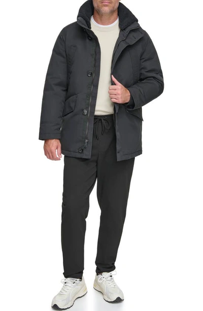 Shop Andrew Marc Wittstock Waxed Insulated Jacket In Black