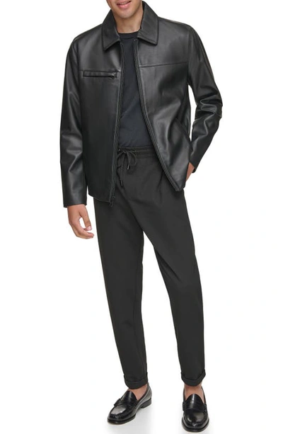 Shop Andrew Marc Damour Lambskin Leather Jacket In Black