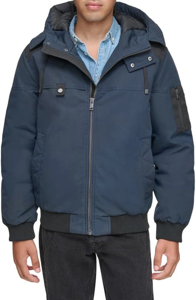 Shop Andrew Marc Wolmar Waxed Insulated Jacket In Ink