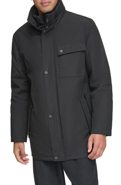 Shop Andrew Marc Harcourt Water Resistant Car Coat In Black