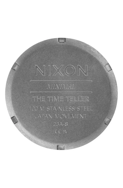 Shop Nixon Time Teller Leather Strap Watch, 37mm In Lt Gunmetal / Basalt / Sienna