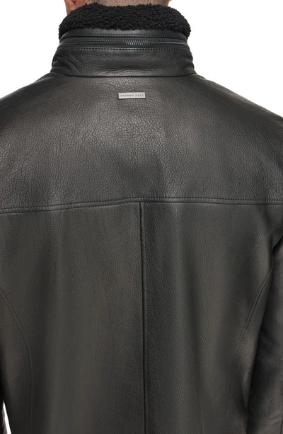 Shop Andrew Marc Brentford Genuine Shearling Jacket In Black