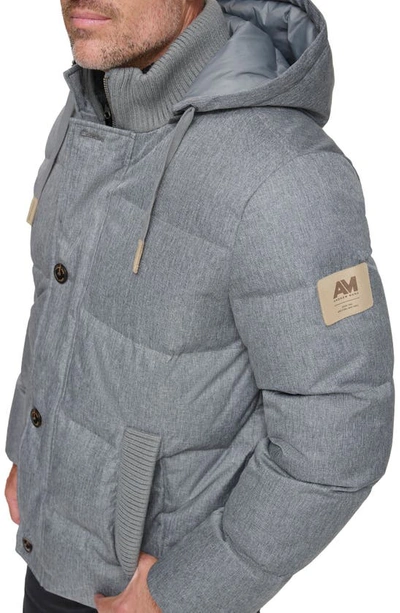 Shop Andrew Marc Bonari Water Resistant Down Puffer Coat In Grey Melange