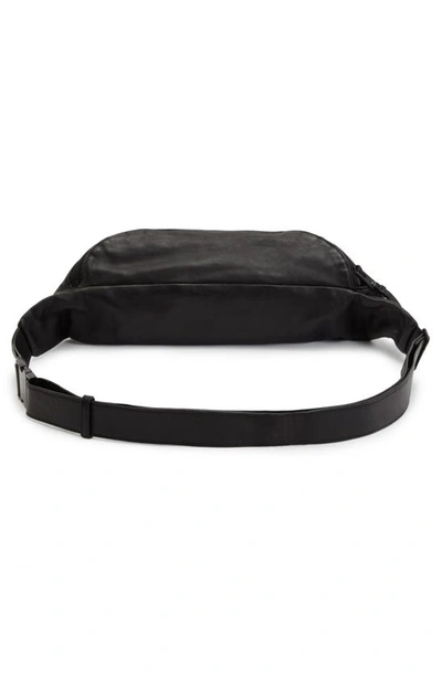 Shop Allsaints Oppose Leather Belt Bag In Black