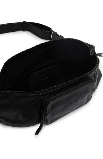 Shop Allsaints Oppose Leather Belt Bag In Black