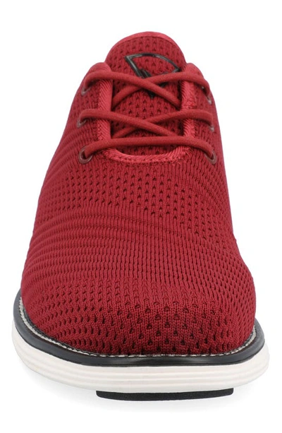 Vance Co. Men's Novak Wide Width Tru Comfort Foam Knit Lace-up Round Toe Dress Shoes In Red