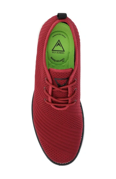 Vance Co. Men's Novak Wide Width Tru Comfort Foam Knit Lace-up Round Toe Dress Shoes In Red