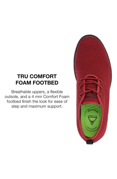 Vance Co. Men's Novak Wide Width Tru Comfort Foam Knit Lace-up Round Toe Dress Shoes In Red