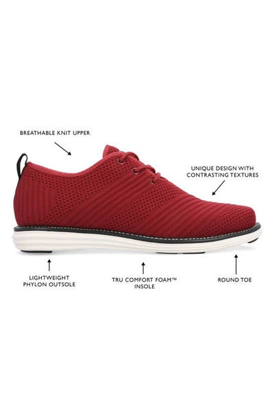Vance Co. Men's Novak Wide Width Tru Comfort Foam Knit Lace-up Round Toe Dress Shoes In Red