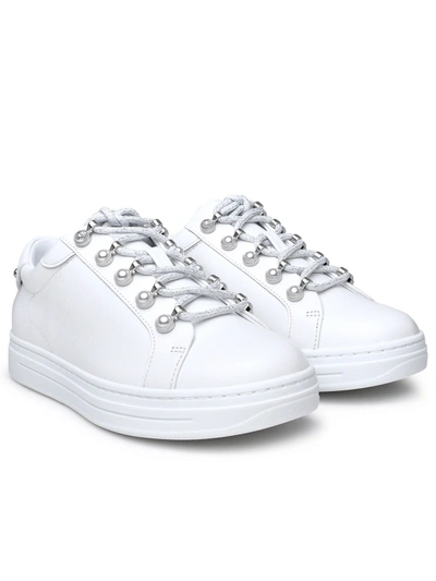 Shop Jimmy Choo Woman Antibes White Leather Sneakers