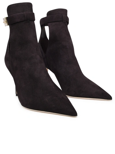 Shop Jimmy Choo Nell Coffee Suede Ankle Boots Woman In Brown