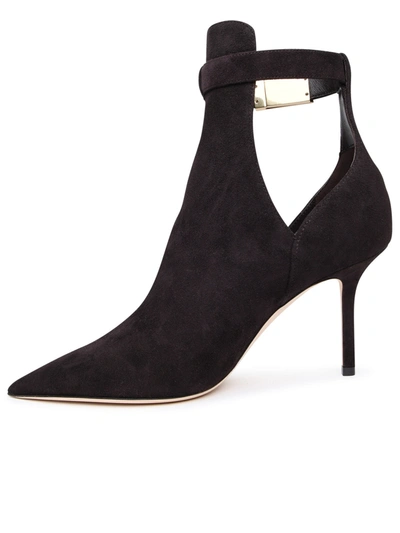 Shop Jimmy Choo Nell Coffee Suede Ankle Boots Woman In Brown