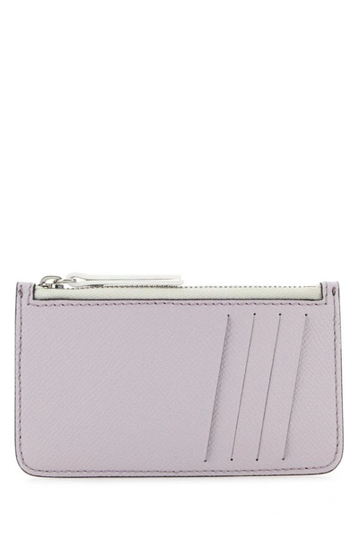 Shop Maison Margiela Woman Lilac Leather Card Holder In Purple