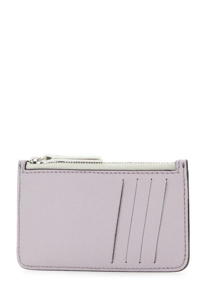Shop Maison Margiela Woman Lilac Leather Card Holder In Purple