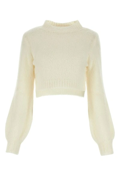 Shop Marni Woman Ivory Acetate Blend Sweater In White