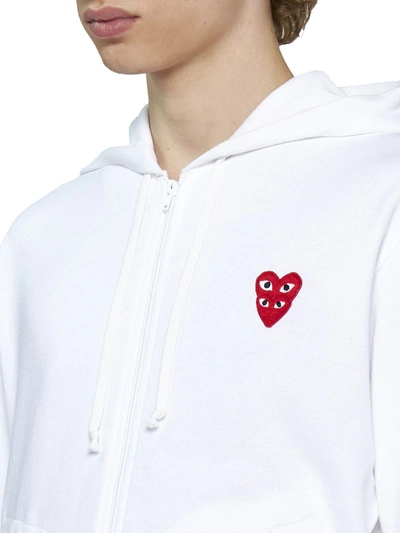 Shop Cdg Play Sweaters In White
