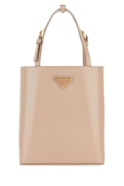 Shop Prada Woman Powder Pink Leather Handbag