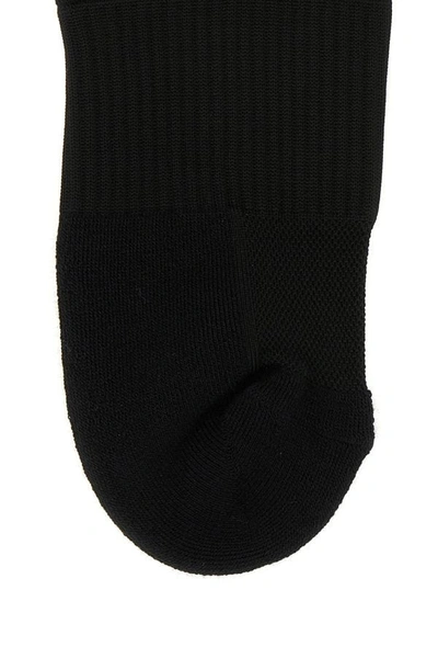 Shop Thom Browne Man Black Stretch Cotton Blend Socks