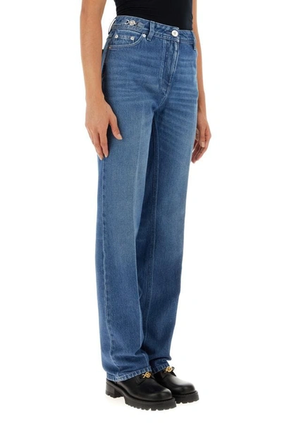 Shop Versace Woman Denim Jeans In Blue