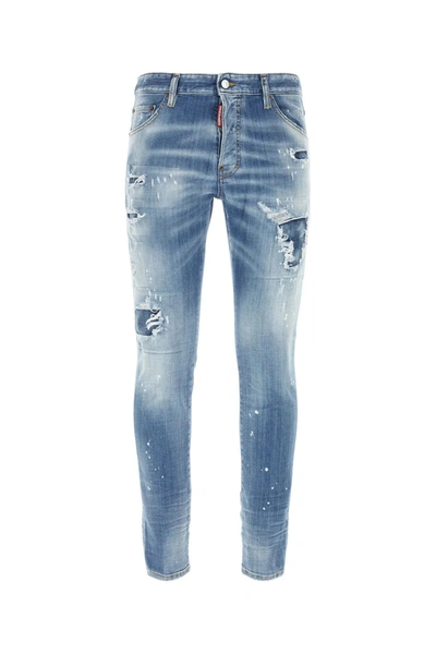 Shop Dsquared2 Stretch Denim Cool Guy Jeans In Navy Blue