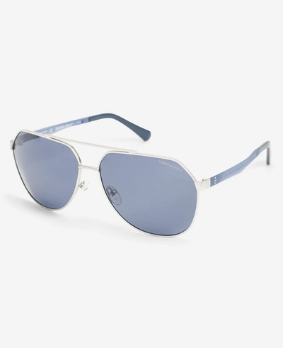 Shop Kenneth Cole Ultem Unisex Sunglasses In Matte Light Nickel,smoke