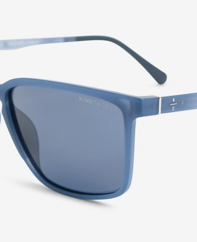 Shop Kenneth Cole Ultem Unisex Sunglasses In Matte Blue