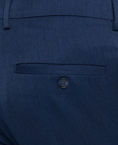 Reaction Kenneth Cole Stretch Urban Heather Slim Fit Flex Waistband Flat Front Dress Pant In Blue