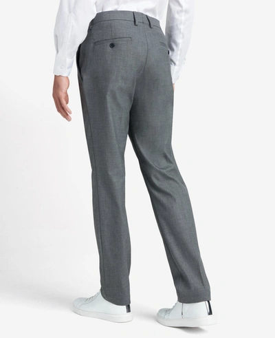 Reaction Kenneth Cole Premium Stretch Twill Slim Fit Flex Waistband Flat Front Dress Pant In Med. Grey