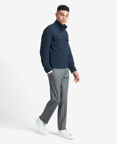 Reaction Kenneth Cole Premium Stretch Twill Slim Fit Flex Waistband Flat Front Dress Pant In Med. Grey