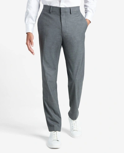 Shop Reaction Kenneth Cole Premium Stretch Twill Slim-fit Flex Waistband Dress Pant In Med. Grey