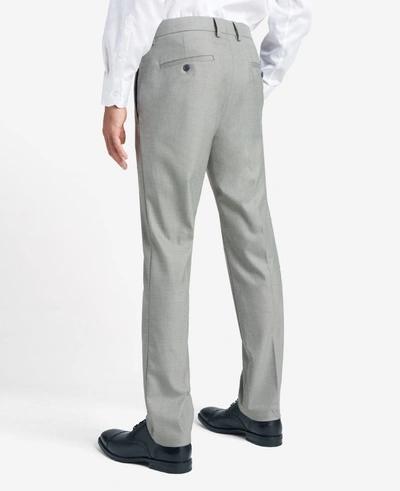 Shop Reaction Kenneth Cole Premium Stretch Twill Slim-fit Flex Waistband Dress Pant In Lt. Grey