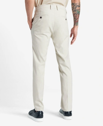 Reaction Kenneth Cole Premium Stretch Twill Slim Fit Flex Waistband Flat Front Dress Pant In Natural