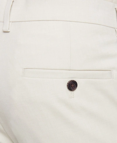 Reaction Kenneth Cole Premium Stretch Twill Slim Fit Flex Waistband Flat Front Dress Pant In Natural