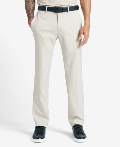 Reaction Kenneth Cole Premium Stretch Twill Slim Fit Flex Waistband Flat Front Dress Pant In Natural