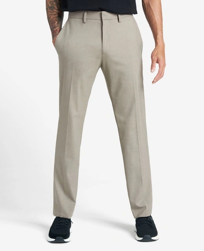 Reaction Kenneth Cole Premium Stretch Twill Slim Fit Flex Waistband Flat Front Dress Pant In Oatmeal