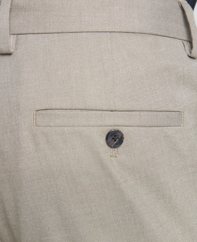 Reaction Kenneth Cole Premium Stretch Twill Slim Fit Flex Waistband Flat Front Dress Pant In Oatmeal