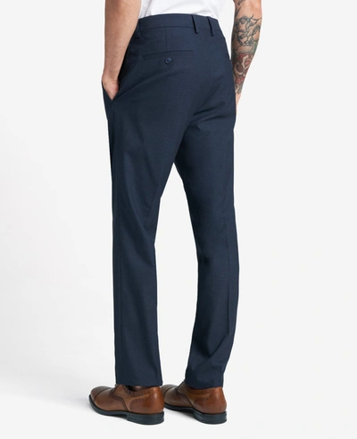 Reaction Kenneth Cole Premium Stretch Twill Slim Fit Flex Waistband Flat Front Dress Pant In Dark Navy