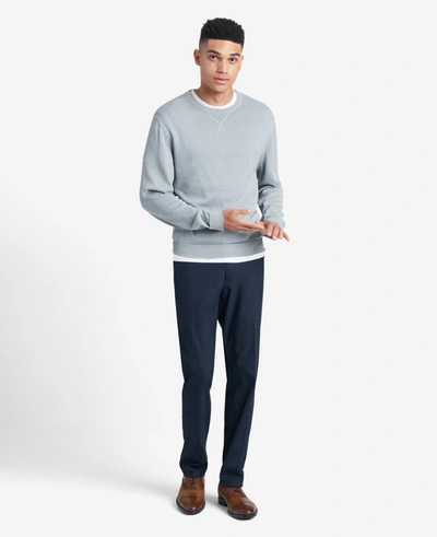 Reaction Kenneth Cole Premium Stretch Twill Slim Fit Flex Waistband Flat Front Dress Pant In Dark Navy