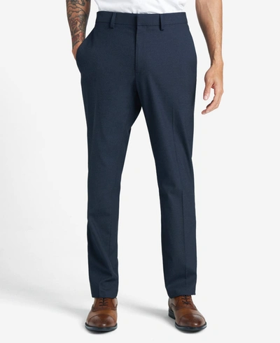 Reaction Kenneth Cole Premium Stretch Twill Slim Fit Flex Waistband Flat Front Dress Pant In Dark Navy
