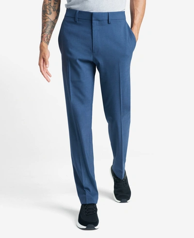 Reaction Kenneth Cole Premium Stretch Twill Slim Fit Flex Waistband Flat Front Dress Pant In Chambray